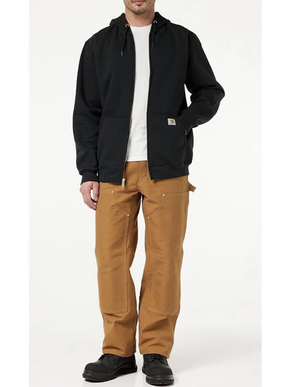 Carhartt Marquette Full-Zip Hooded Sweatshirt Midweight Loose Fit Men’s L Black - Picture 2 of 7